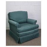 Comfy Rolled Arm Striped Upholstery Arm Chair