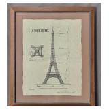 Eiffel Tower Print Framed Under Glass