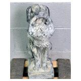 Painted Concrete Dog W/ Basket Garden Statue