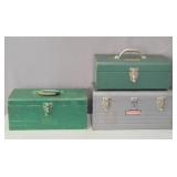 3x Bid Craftsman & Park Vintage Metal Toolboxes