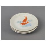 Lot Of 3 Handpainted Japanese Koi Plates