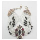Turkish Style Rhinestone Multistrand Bracelet 6-