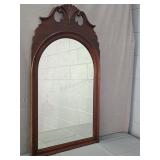 Vintage Wood Frame Wall Hung Mirror