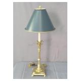 Heavy Solid Brass Table Lamp W/shade