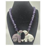 Designer Style Kissing Polar Bears Necklace