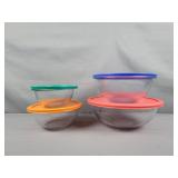 4 Pc Pyrex Nesting Mixing Bowl Set
