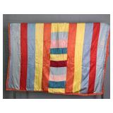 Hand Stitched Quilted Satin & Wool Blanket