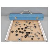 Tap And Die Lot W/ Metal Tool Box