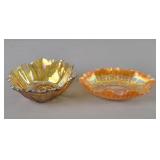 2x The Bid Carnival Glass Items