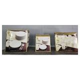 3x The Bid 12pc Box Of Gold Rim China
