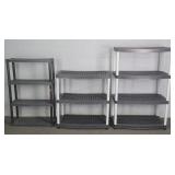 3x Bid Asst Plastic Garage Storage Shelving