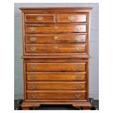 Cherry 6 Drawer Chest On Chest Tallboy