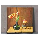 Still Life Oil On Canvas Hand Signed & Dedicated