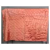 Hand Stitched Quilted Satin & Wool Quilt
