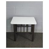 Metal Frame Enameled Metal Top Side Table