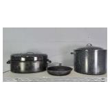 3x The Bid Enamel Ware & Cast Iron