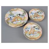 5 Pc Hand Painted Asian Plates