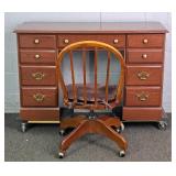 Small Cherry Finish Mfg Wood Desk