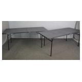 2x The Bid Folding 6 Ft Plastic Utility Table