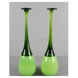 2x The Bid 17" Bottle Neck Art Glass Vase