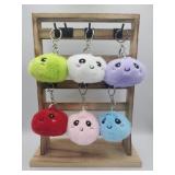 6 New Furry Squishy Bun Dumpling Charm Keychain