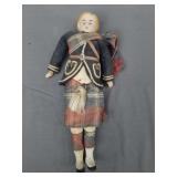 Scottish Doll With Bisque Head And Limbs