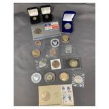 Lot Of Commemorative Medals And Coins. Eagles Are
