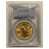 1924 St Gaudens $20 Gold Pcgs Ms64