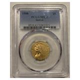 1908 $5 Indian Gold Pcgs Ms62