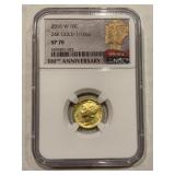 2016-w - 24k Gold Mercury 1/10oz Ngc Sp70