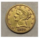 1880 Liberty Head $5 Gold