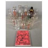 18 Glass Milk Bottles And Book