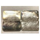 4x - Engelhard 1 Troy Ounce .999 Silver Bars