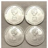 4x - 2015 Tokelau 1 Troy Ounce Silver Rounds