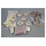 Grouping Of Clay & Shell Beads, Large Lion
