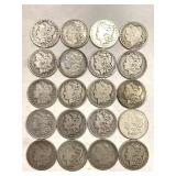 20x Morgan Silver Dollars.