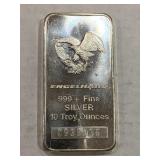 Large 10 Troy Ounce Engelhard Silver Bar