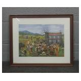Estate Auction Scene Print Queena Stovall 1975