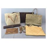 Vintage Tote Bags And More Lot. Includes Leather