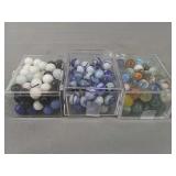 3x Box Vintage Marbles