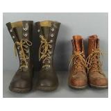 2 Pairs Of Boots Size 7 Redwing - Other Is Rubber