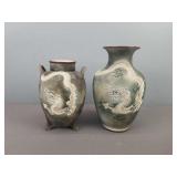 2x Nippon Dragon Ware Vases