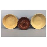 3x Vintage Bowls/bundt Pan Earthenware
