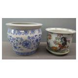2x Porcelain Planters
