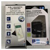 TRAVELOCITY MAGNETIC CAR MOUNT/WALL CHARGER 2PC