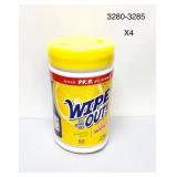4 PC 80 WIPES WIPE OUT ANTIBACTERIAL WIPES