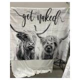 FARMHOUSE COW SHOWER CURTAIN 72X72IN