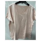 AMAZON ESSENTIALS PINK V NECK T SHIRT SIZE XL