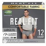 DEPEND REAL FIT ADULT INCOTINENCE UNDERWEAR SIZE