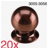 20x 392 Ball Knob with Backplate  Antique B